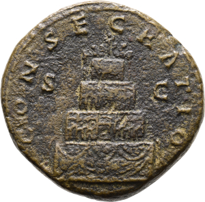 Marcus Aurelius für Divus Antoninus, Sesterz